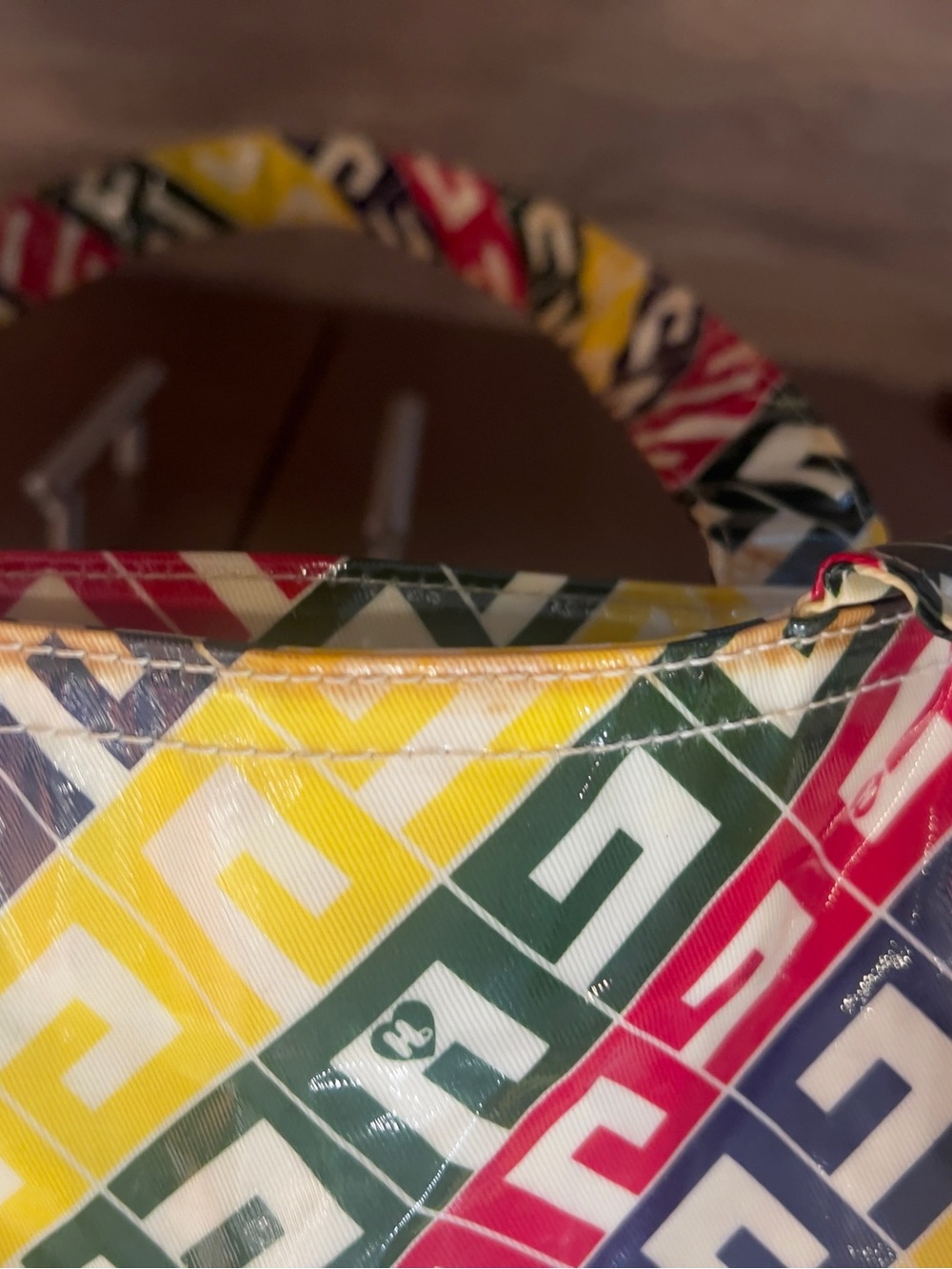 HARAJUKU Lovers Vinyl Multicolor Patterned Tote Bag - Designer Style - Picture 5 of 5